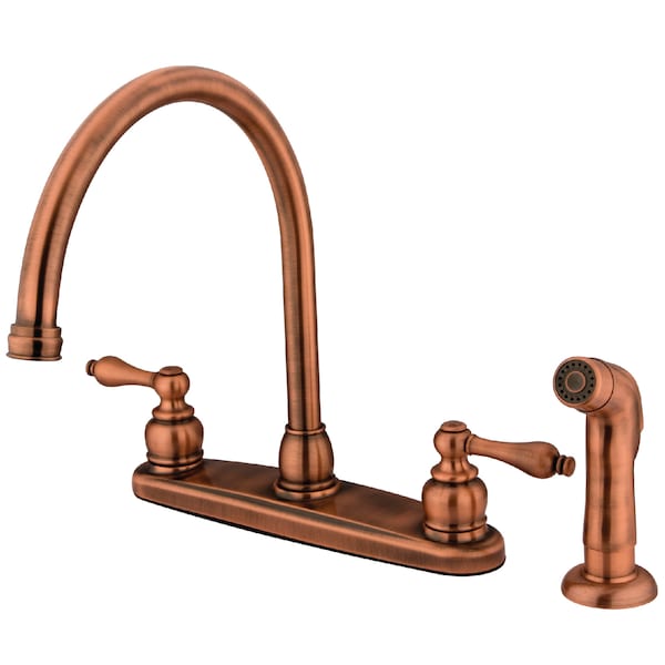 Vintage 8" Centerset Kitchen Faucet, Antique Copper